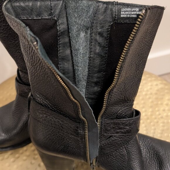 Born Heeled Low-Calf Moto Black Leather Boots - Women's sz 7 - Picture 11 of 12